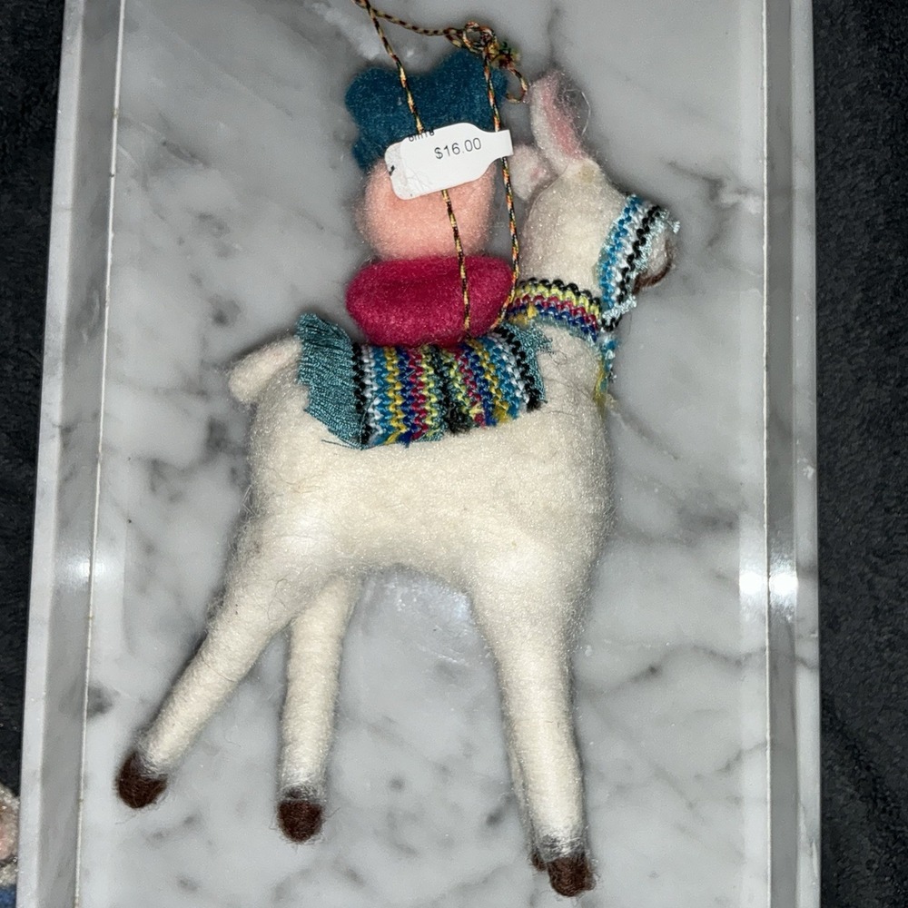 Primitives by Kathy Felt LLAMA Alpaca Ornament Boho Christmas Holiday